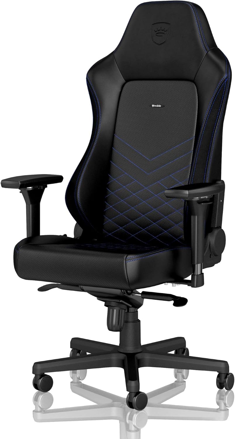 noblechairs Hero Gaming Chaise de bureau Chaise de bureau Chaise en simili cuir noir/bleu