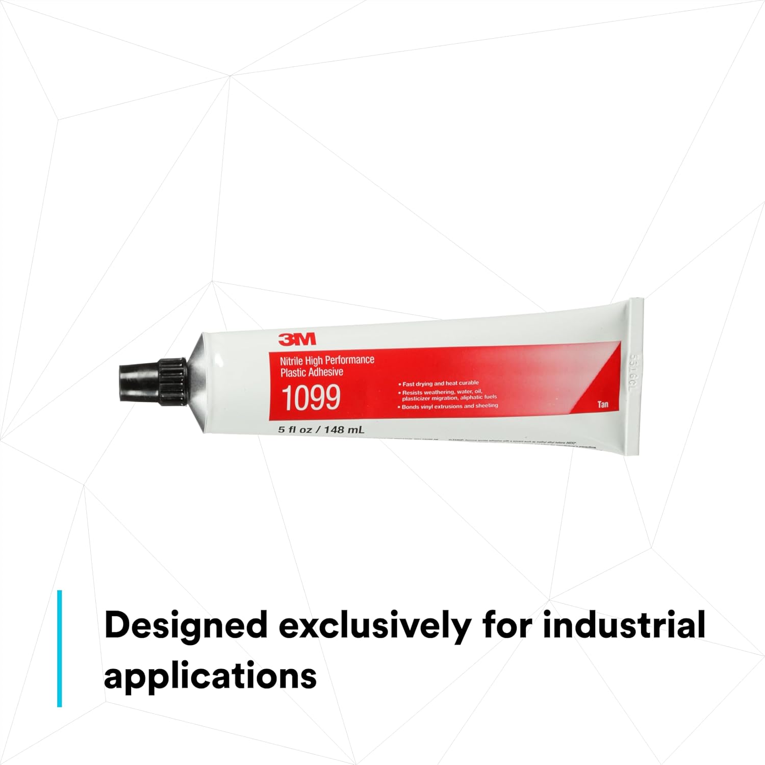3M Nitrile High Performance Plastic Adhesive 1099, Tan Color, Industrial Grade, Heavy Duty, High Strength, 5 fl oz (148 mL) Tube