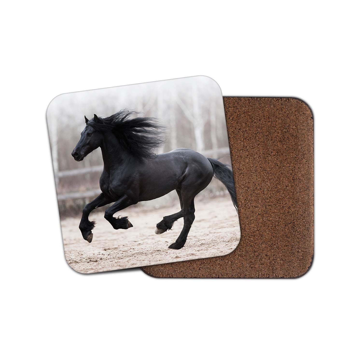 1 x Black Friesian Horse Coaster - Pony Equestrian Girls Mum Sister Gran #12540