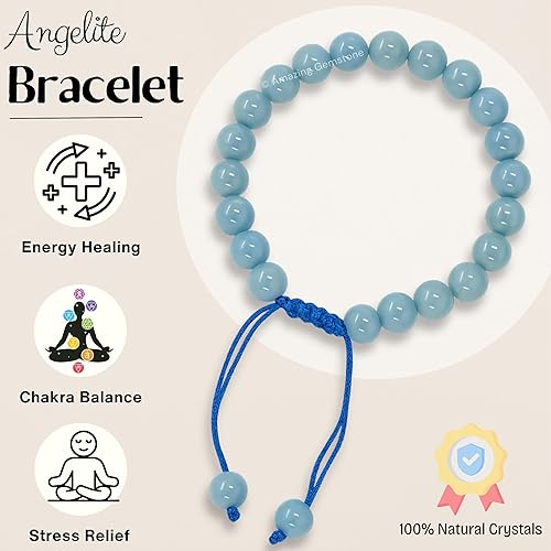 Miniatura 466 de Amazing Gemstone Crystal Bracelet for Women Men's Gifts - Protection Healing Crystal Bracelet - 8mm Gemstone Beaded Adjustable Bracelet Pulseras