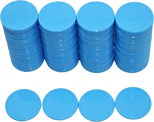 Vista 24 de SmartDealsPro juego de 100 fichas de aprendizaje de plástico opaco, de 1 pulgada, para juegos de fichas, minipóquer, con caja de almacenamiento