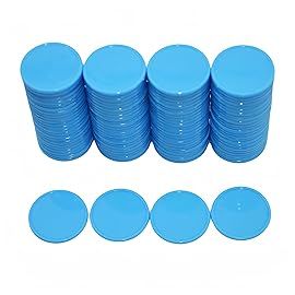 Smartdealspro Set of 100 1 Inch Opaque Plastic Learning Counters Mini Poker Chips Game Tokens with Storage Box (Sky Blue)