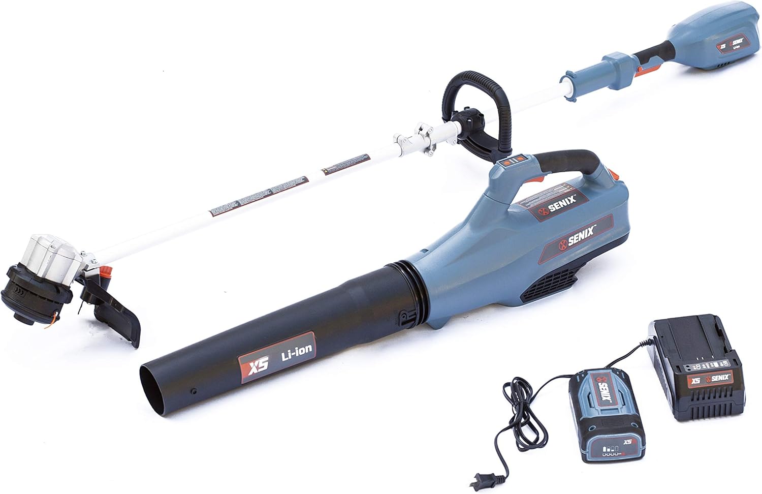 SENIX X5 Cordless 58V Battery String Trimmer and Leaf Blower Combo Pack, 2.5Ah Battery & Charger Included