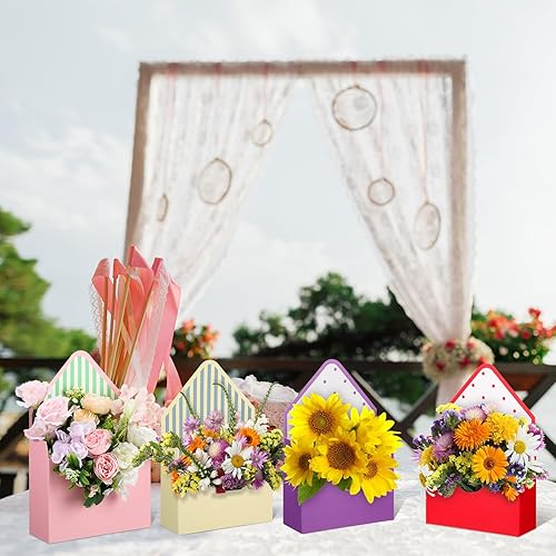 Miniatura 4 de TaoBary 16 cajas de sobres para ramo de floristería del día de la madre con bloques de espuma floral, cajas de regalo de papel, embalaje de flores,