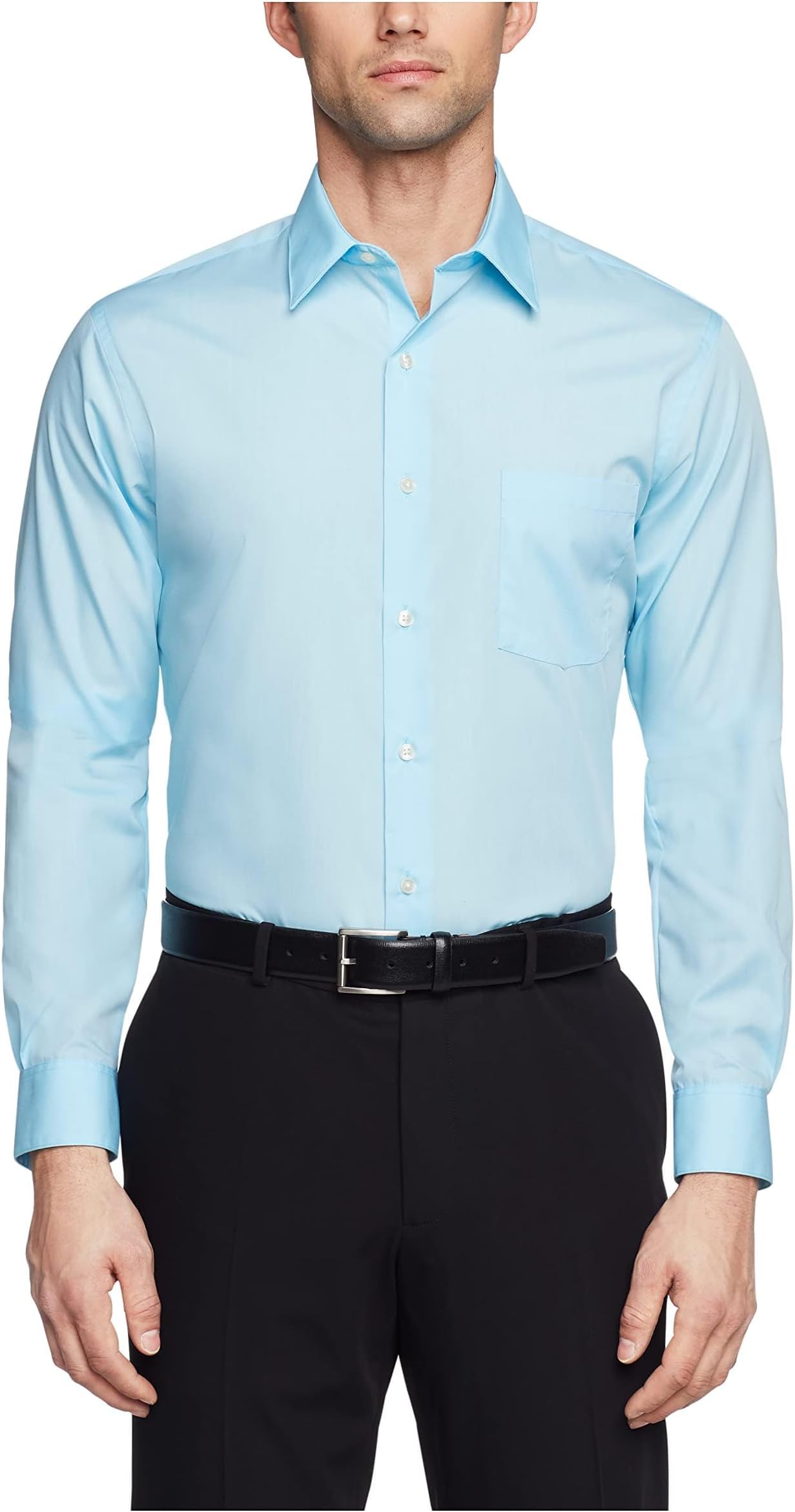 Van Heusen Mens Poplin Regular Fit Solid Point Collar Dress Shirt (pack of 1)
