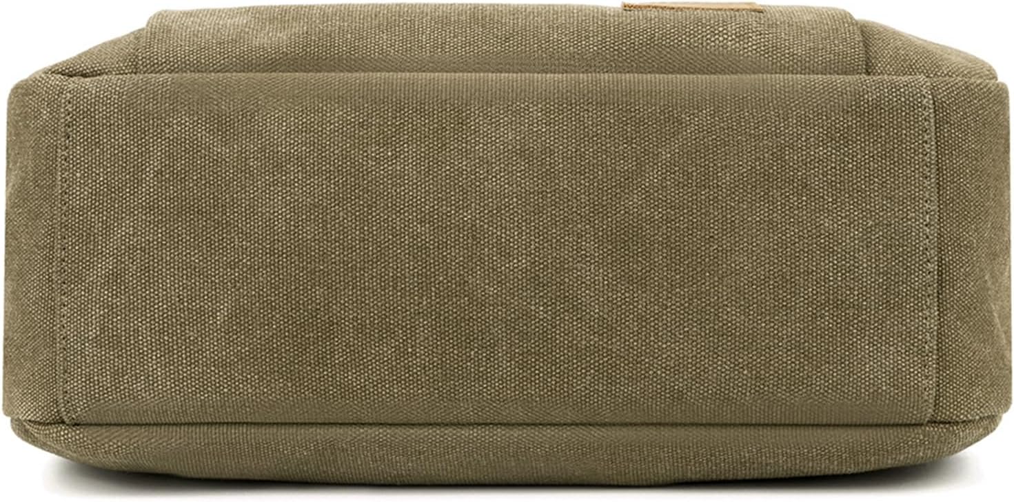 Sunshinejing Women's Canvas Purse Small Shoulder Tote Work Crossbody Bag Multi-pocket Handbag - Image 4