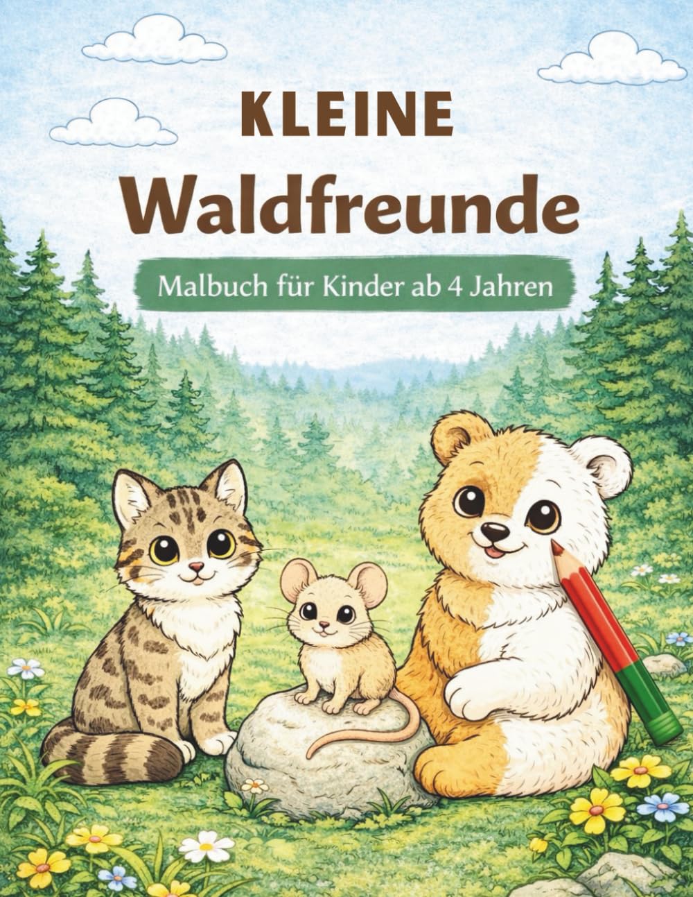Kleine Waldfreunde: Malbuch für Kinder an 4 Jahren