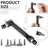 Vista 4 de 14 piezas de juego de extensión de broca flexible 1/4 pulgada de vástago hexagonal extensión de broca flexible taladro de ángulo recto de 105°