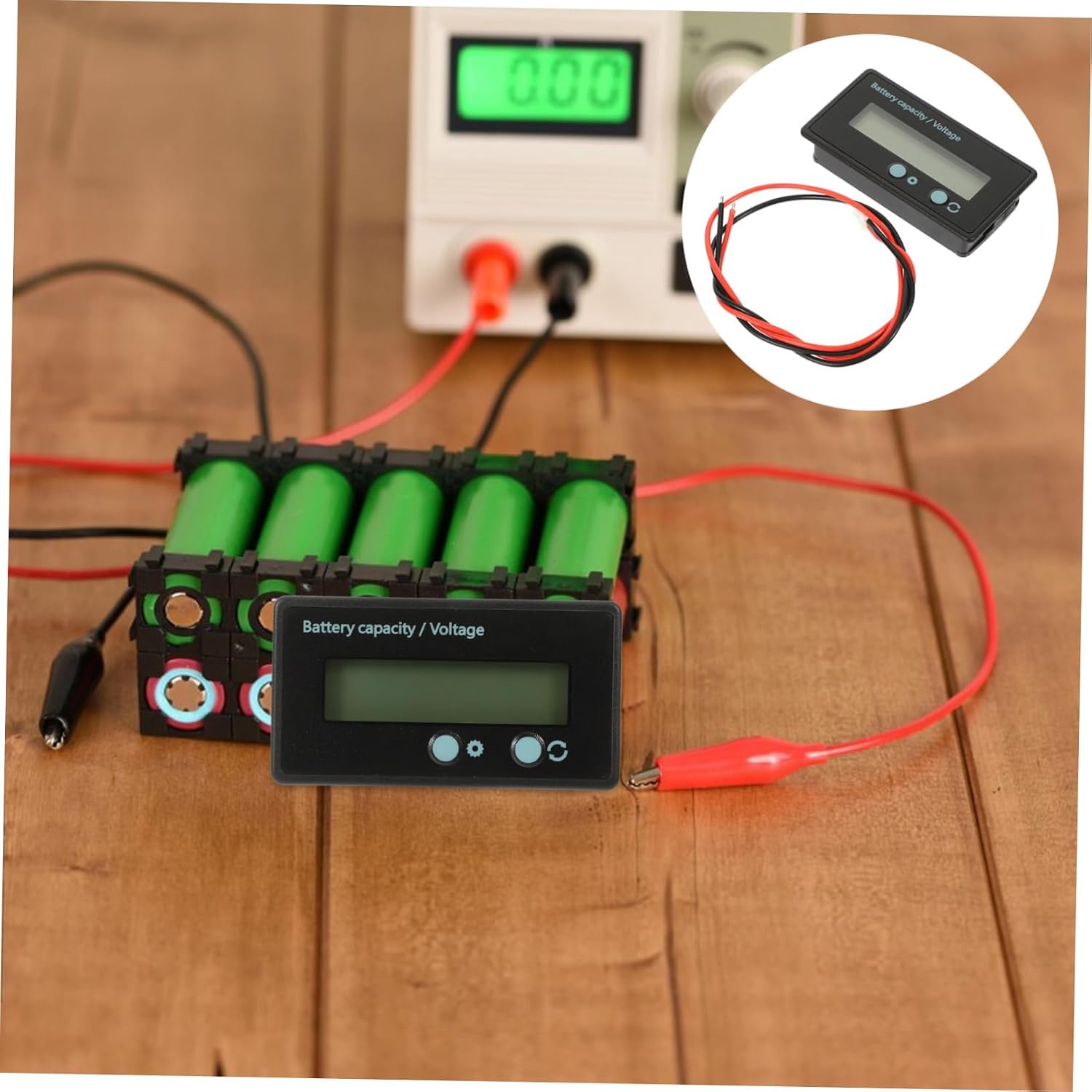 Uonlytech 1set Battery Fuel Gauge Battery Capacity Tester Portable Digital Voltage Tool Car Indicator
