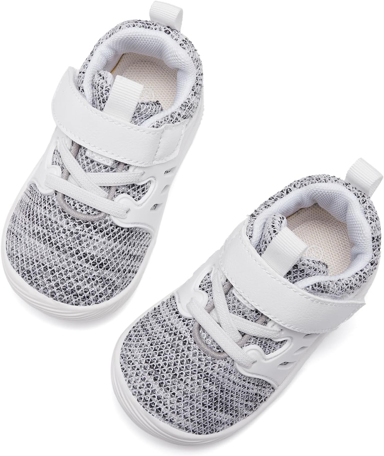 MORENDL Toddler Sneakers Baby Boys & Girls Barefoot Shoes Lightweight Breathable Walking Running Tennis Athletic Sport Shoes Mixed 18-24 Months