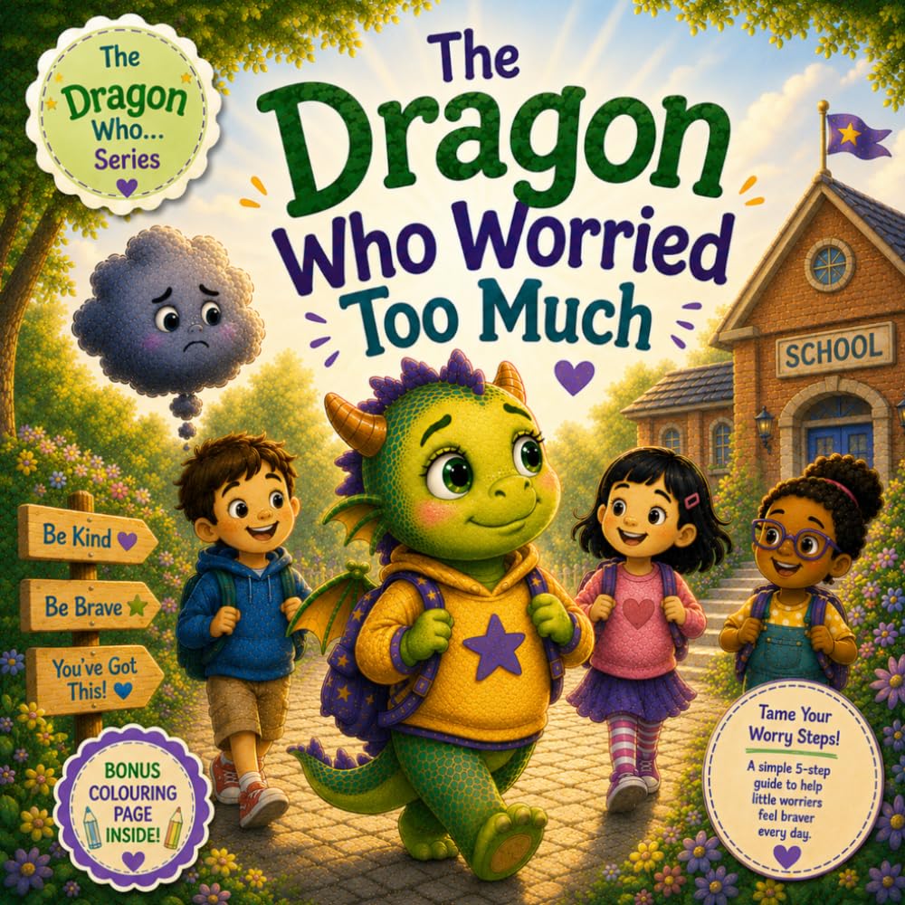 The Dragon Who Worried Too Much: A Gentle Story About Anxiety, Courage, and Quieting Big Worries