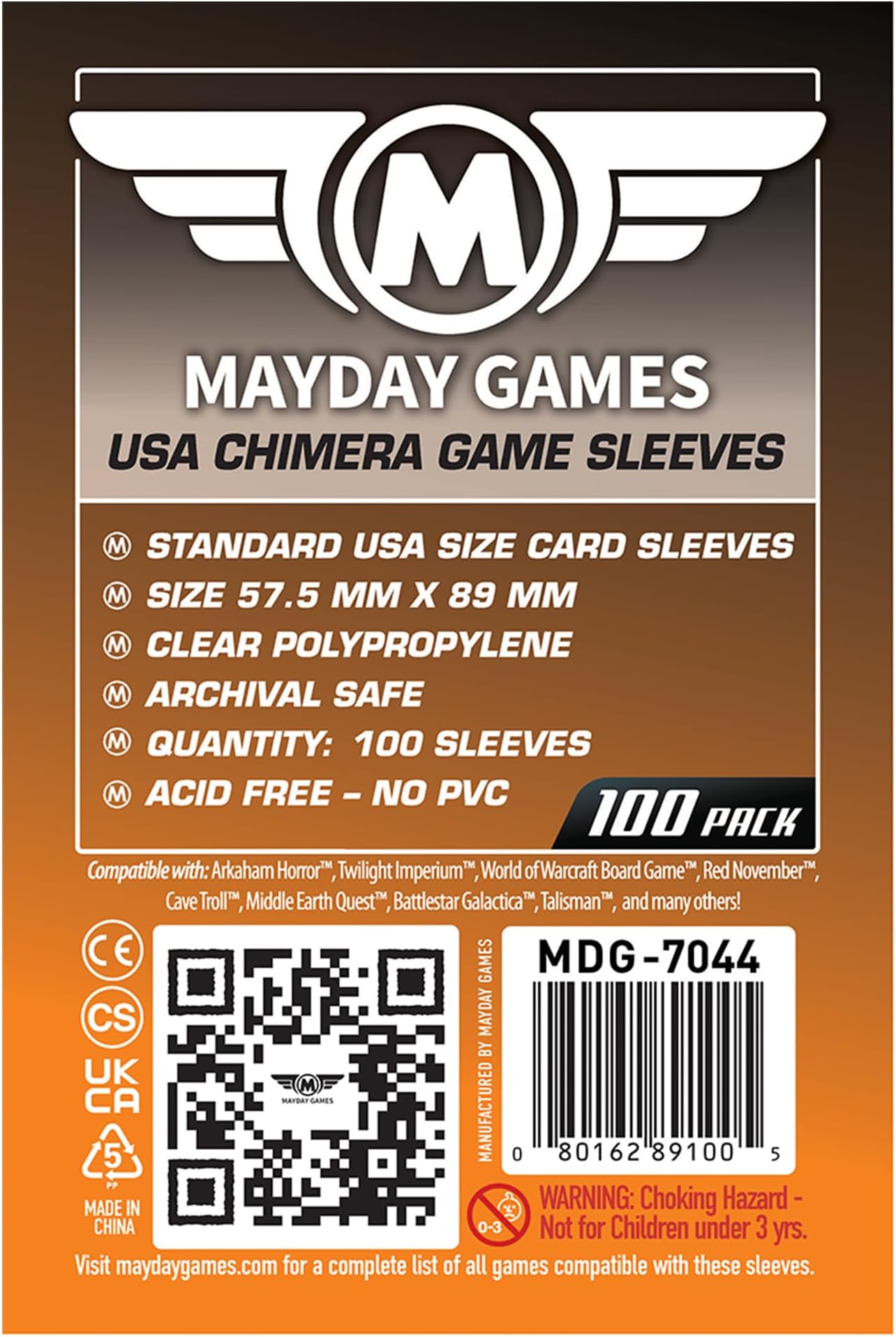 57.5 x 89 mm SLEEVES Chimera USA Card Game (Pack of 100)