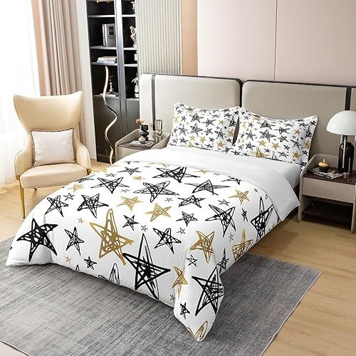 Miniatura 2 de Erosebridal Funda de edredón 100 % algodón para niños, tamaño matrimonial, estilo graffiti dibujado a mano para niños y niñas, ropa de cama