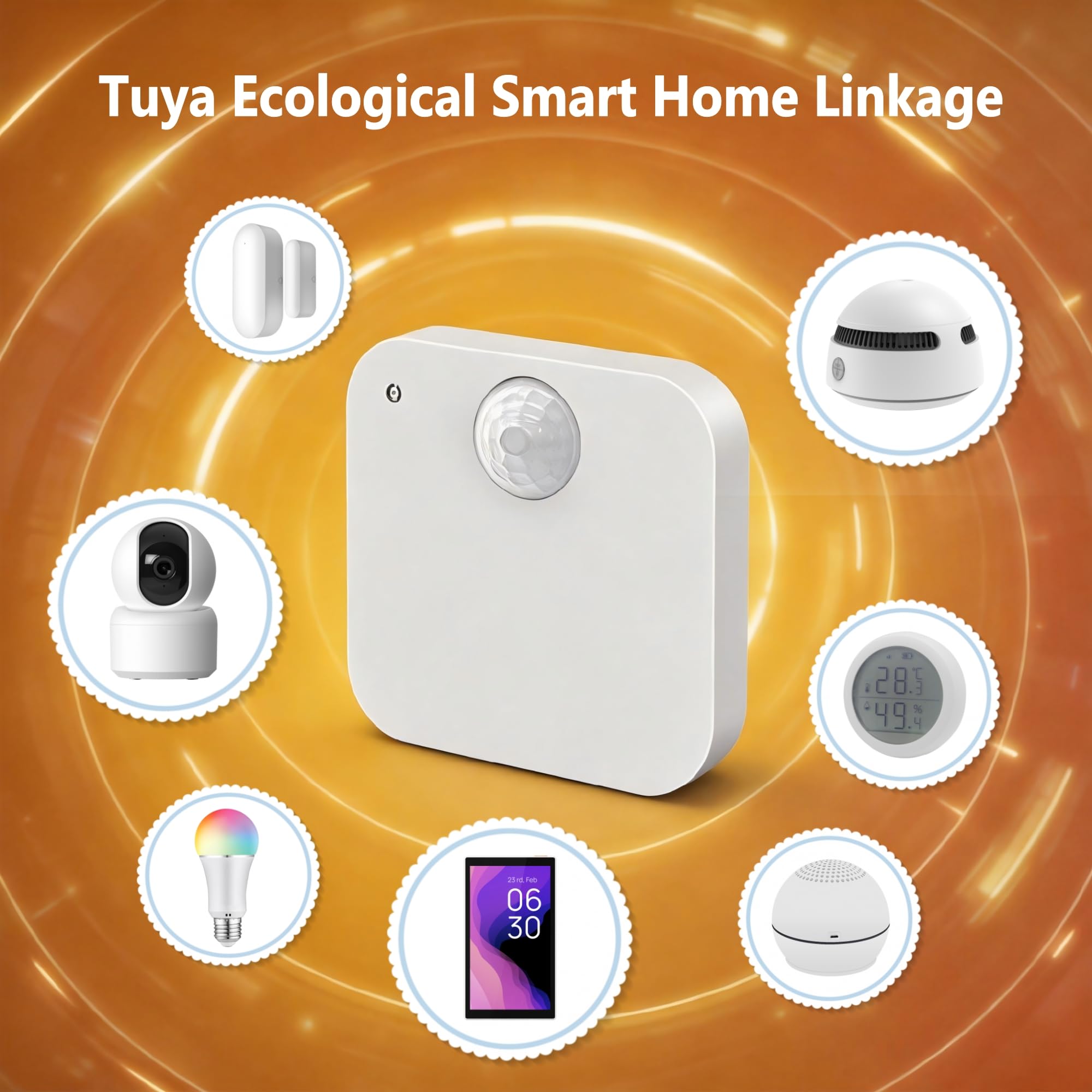 Zigbee Wireless Human Presence Sensor, Smart mmWave Radar & PIR Motion Sensor, 6M Long Distance, 120° Large Angle for Indoor Home Security, Work with Tuya/Smartlife App, Zigbee Hub Required