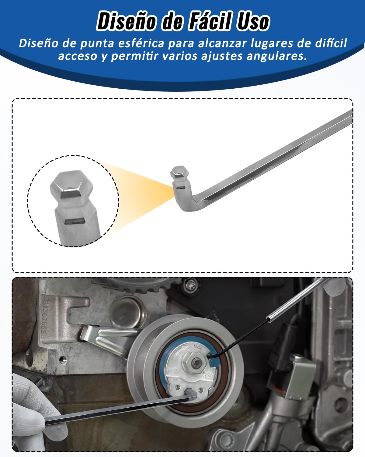 Herramientas de Ajuste del Motor Compatible con VW VAG Audi Seat Skoda 1.4 1.6 2.0 TDI CR, Juego Correa Distribución del árbol de levas Reemplaza T10264 T10265 T10490 T10492 T10051 T10060A