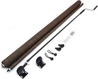 XHT- 6'W x 6'L Outdoor Roller Shade Blind Roll up For Deck Porch Balcony Patio Light Filter Block 90% UV [P/N: ET-KLB-HT6*6-MOCHA]