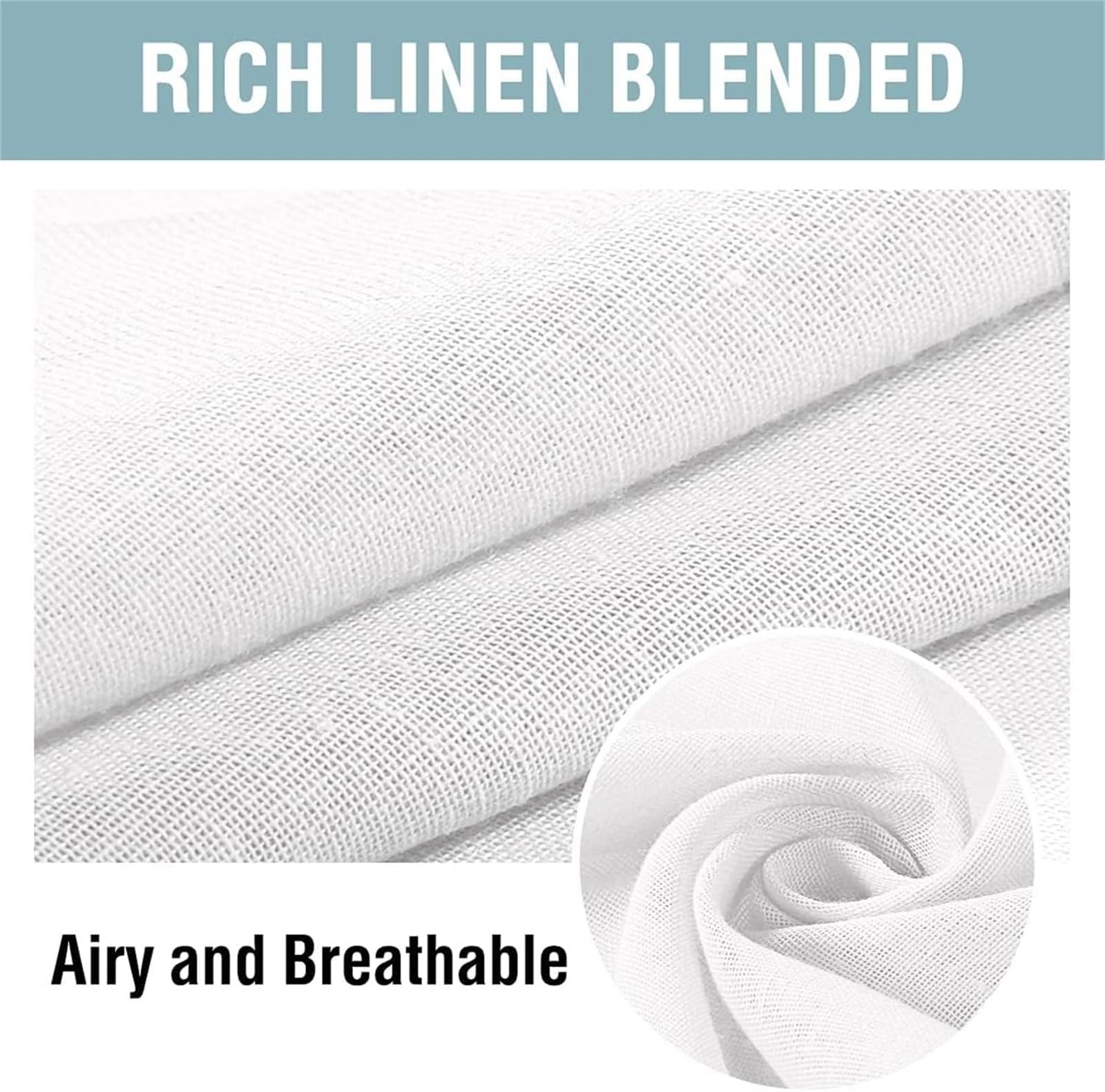 Tende da Sole per Esterno Tende da Esterno Impermeabile Tende per Gazebo Esterno Tende Bianche da Esterno con Passanti Tende Balcone Semitrasparenti 2 Pezzi (2 Pezzi-132x243cm,Bianco)