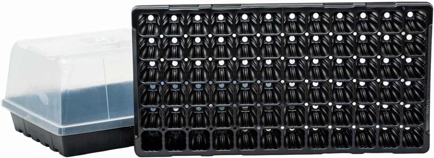 Bootstrap Farmer Seed Starter Kit 72 Cell Extra Strength, 2 Pack - 1020 Tray, Humidity Dome, Plug Tray Starting Trays for Seedling Germination