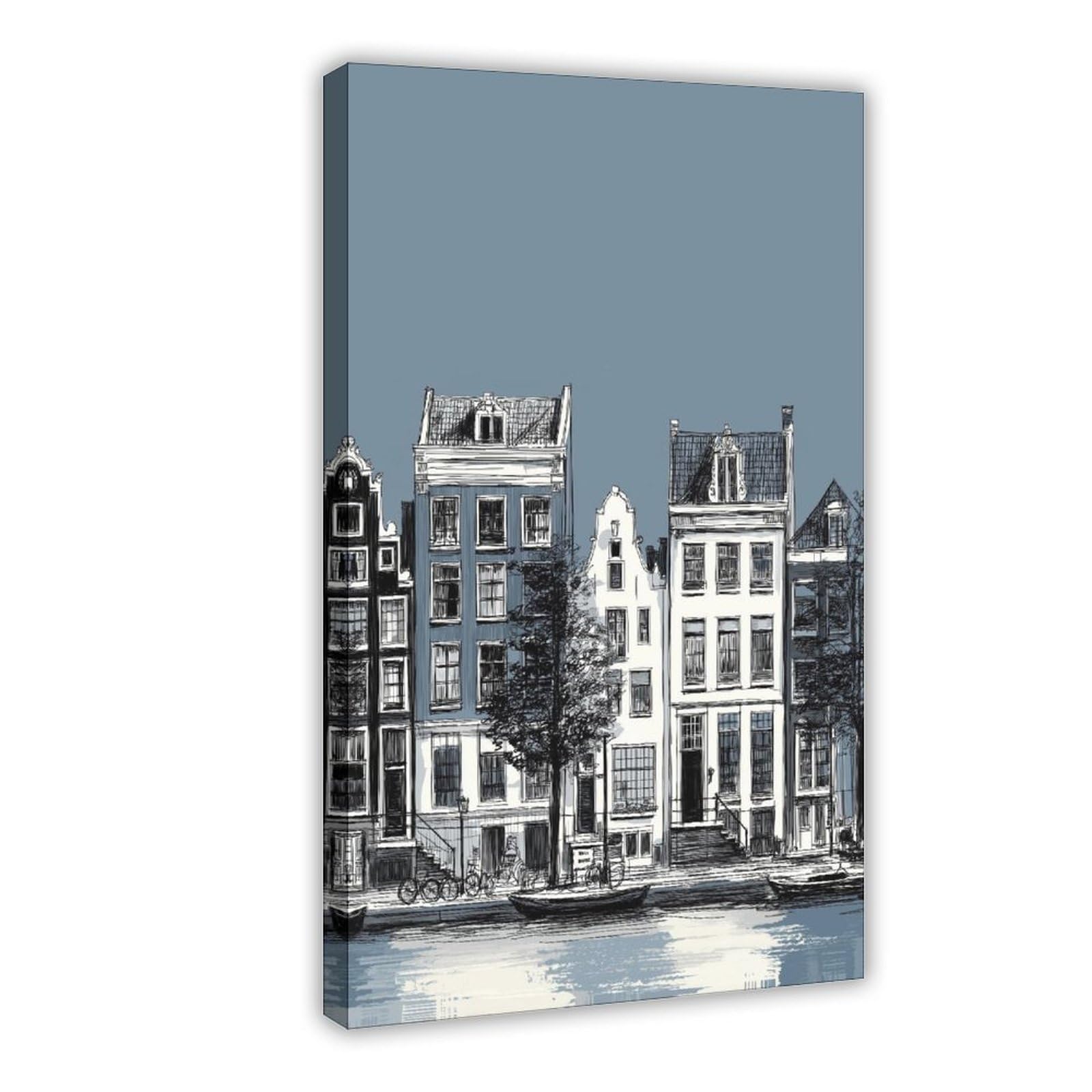 Amsterdam Canal Houses Poster Canvas Poster for Living Room Decor Gift