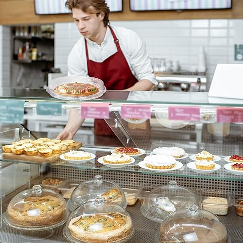 Miniatura 5 de 100 recipientes desechables de plástico de 9 pulgadas para tartas con tapas de bloqueo con bisagras, recipientes transparentes para flan con tapas,