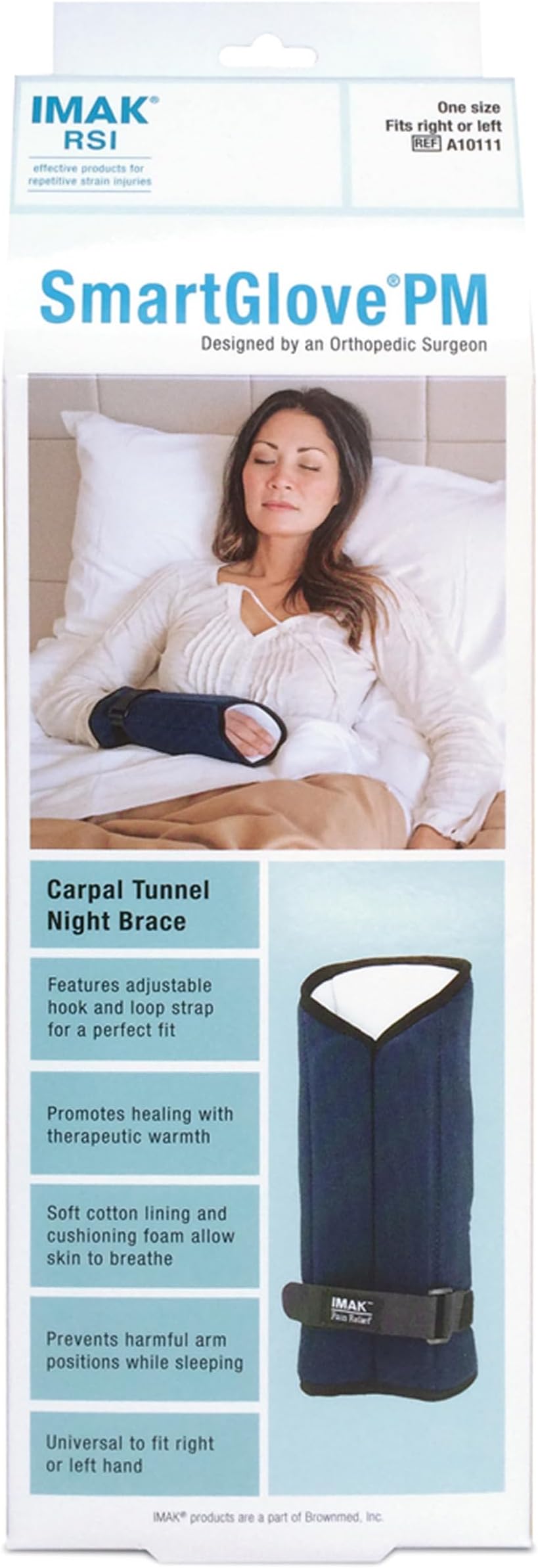 IMAK RSI SmartGlove PM - Wrist Brace for Carpal Tunnel & Tendonitis - Nighttime Splint Glove for Men & Women