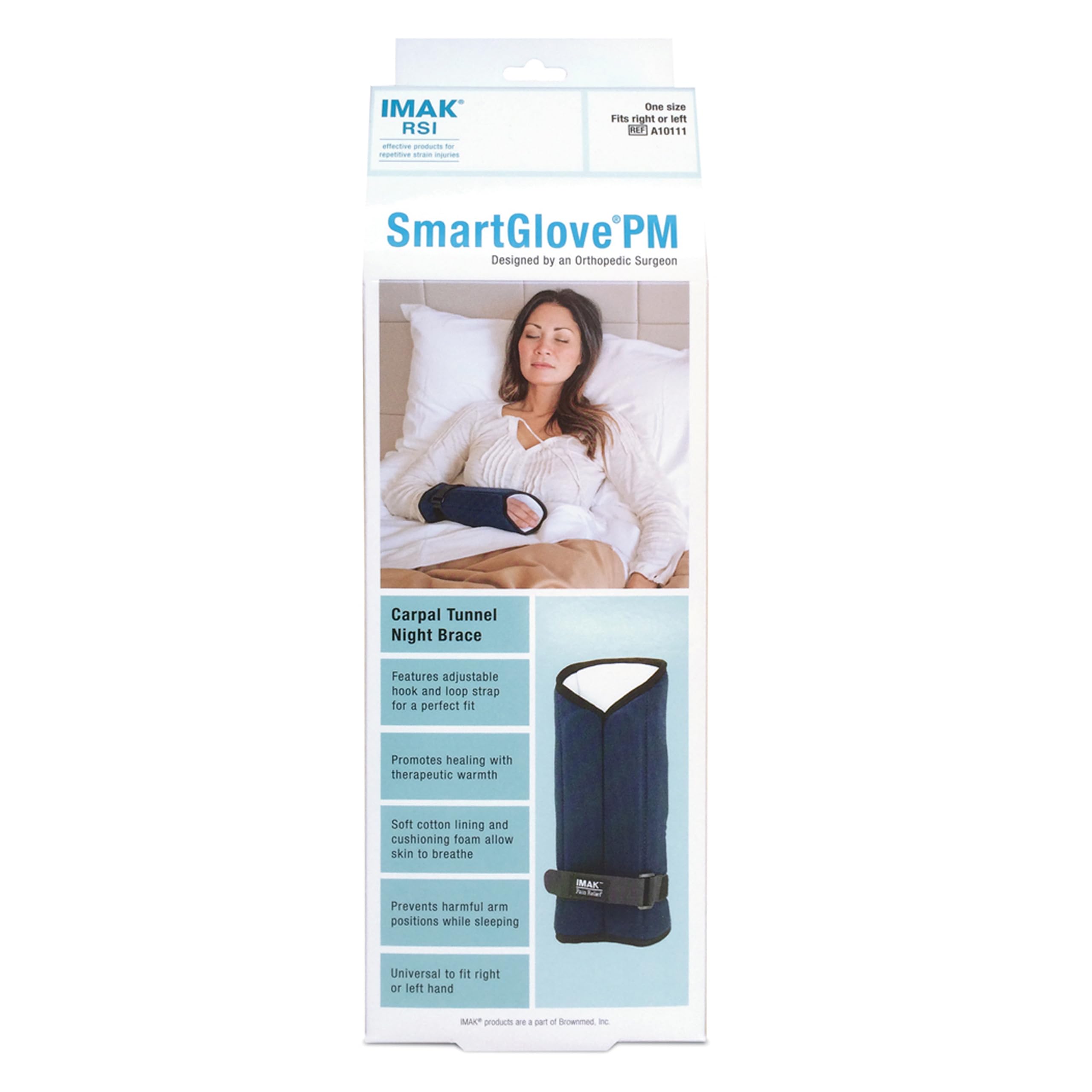 IMAK RSI SmartGlove PM - Wrist Brace for Carpal Tunnel & Tendonitis - Nighttime Splint Glove for Men & Women