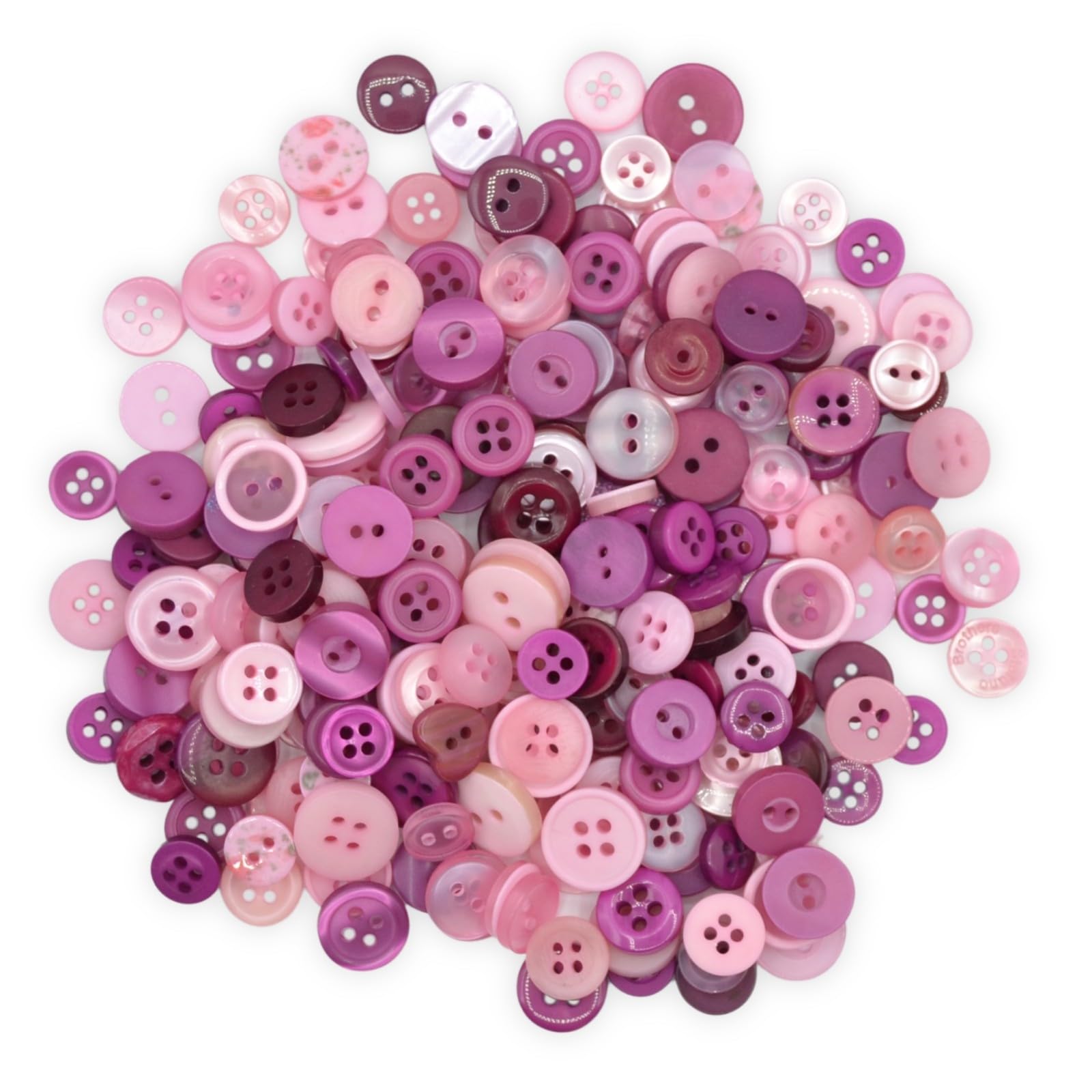 celloexpress Pink & Plum Tiny Buttons - Mixed Colours Small Sizes Mini Crafts Sewing Card Embellishments (Pack of 500g) โ image 1