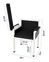Vista 2 de Luxe Silla tapizada para dibujo de sangre, asiento acolchado de flebotomía con reposabrazos ajustable y marco de acero, ideal para hospitales e