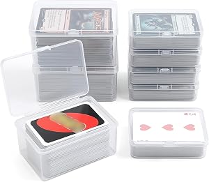 neotidy Playing Card Storage Box Set of 6, Clear Plastic Playing Card Cases Organizer with Snap Lid, Mixed Sizes Card Game Storage for UNO Cards, Standard Decks, Trading Cards, Card Game Holder Case