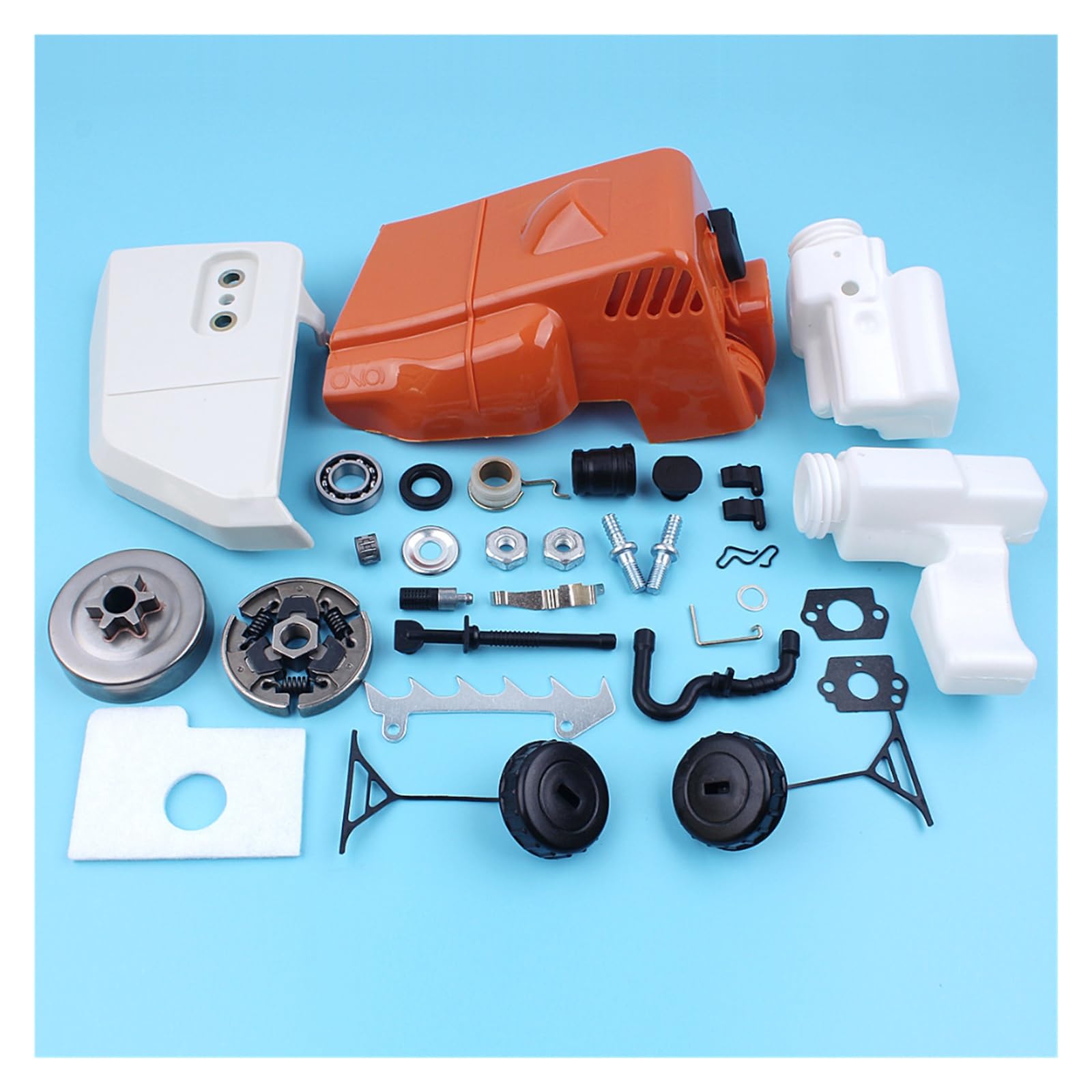 Cubierta de piñón embrague, tambor, filtro aire y combustible, Kit tapa tanque for Stihl 017 018 MS170 MS180, motosierra con engranaje Wrom espárrago línea