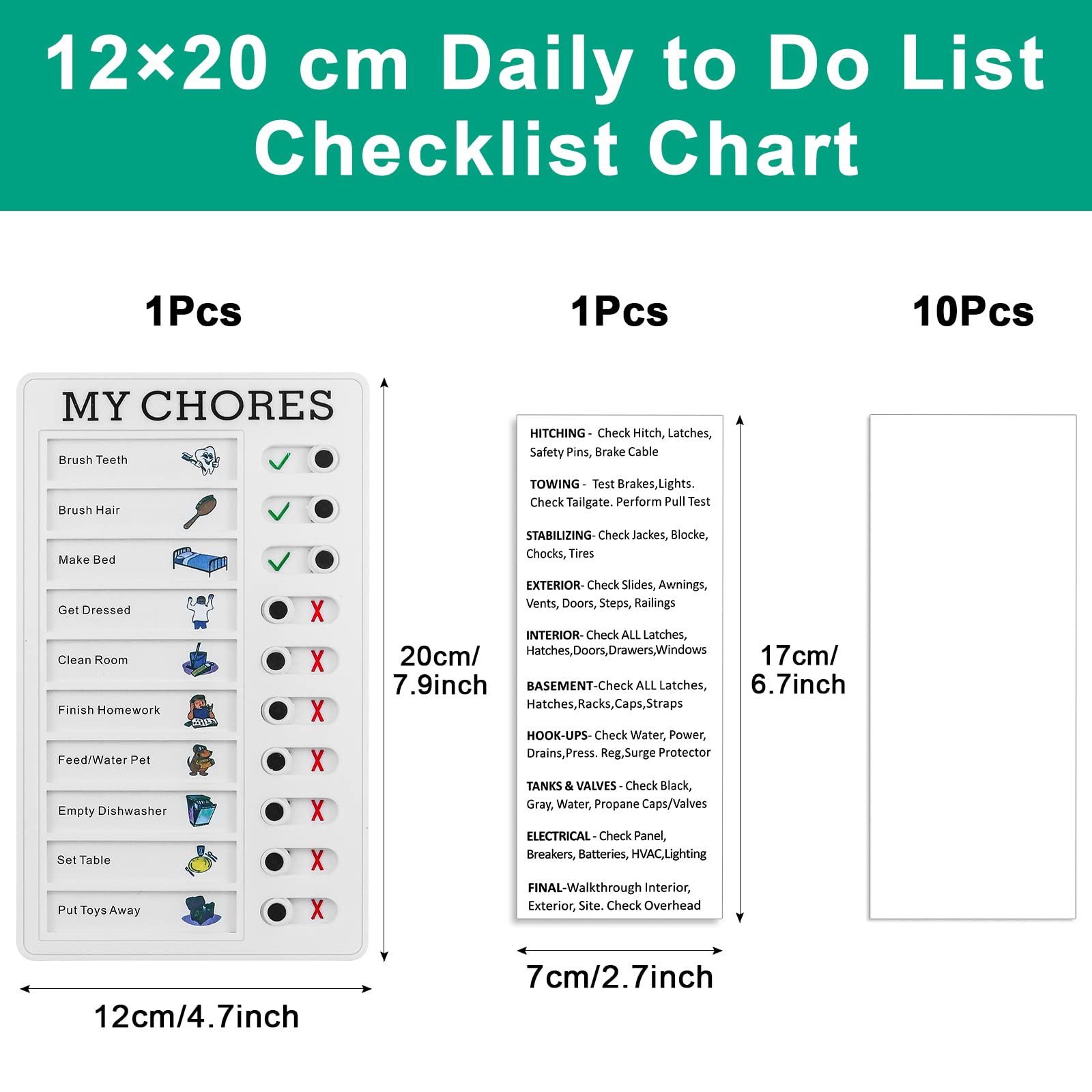 Detachable Message Board 4 Pcs Sliding Routine Chores Chart, Chore ...