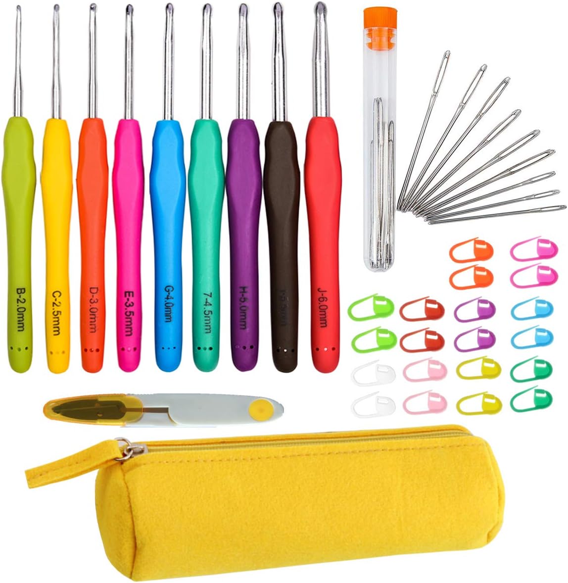 Crochet Hooks Set LargeEye Blunt Needles Yarn Knitting