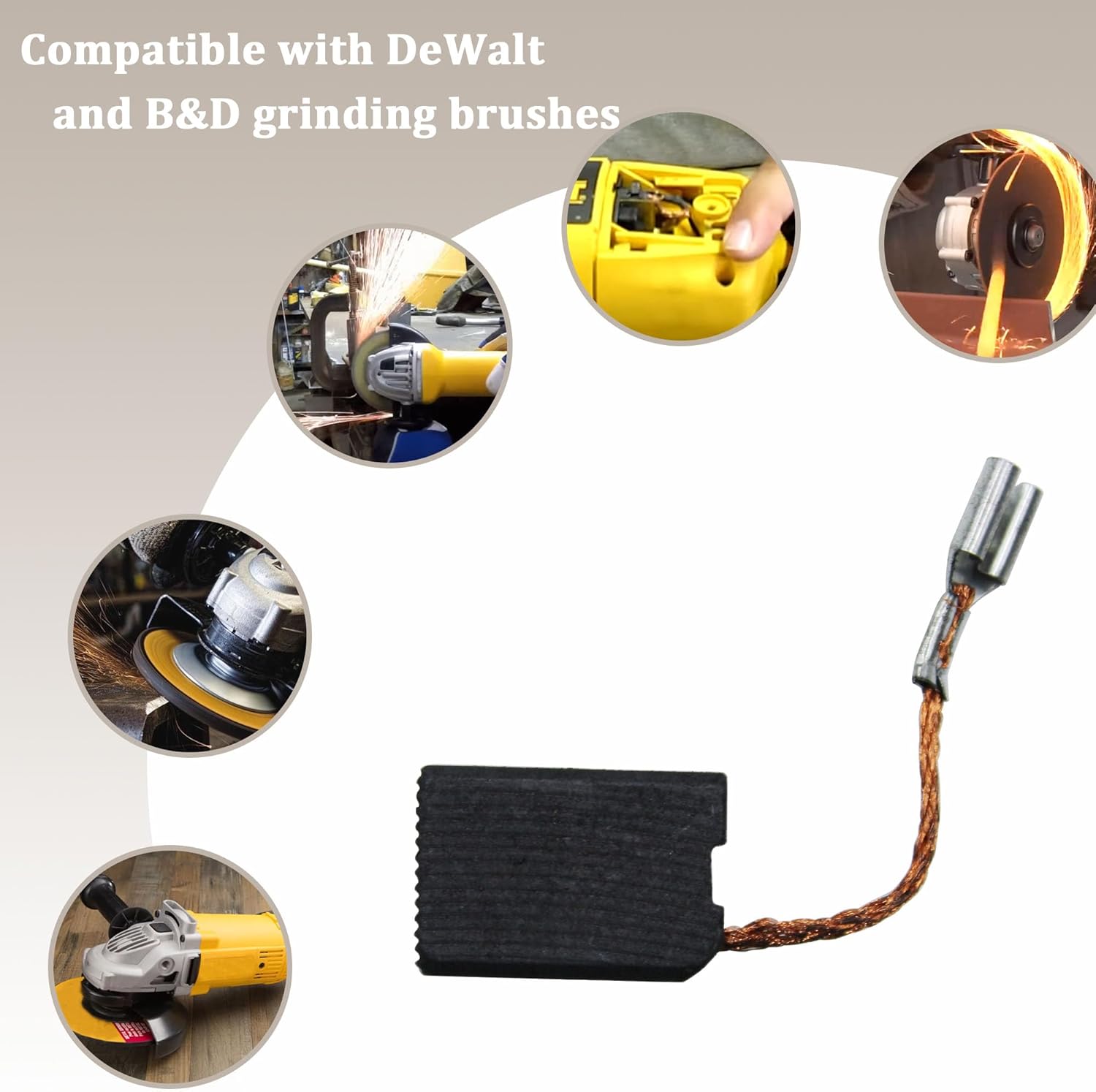 402874-07 Carbon Brush, Replacement for DeWalt Black & Decker DW630 DW840 power tools angle grinder Motor Carbon Brush (Set of 4)