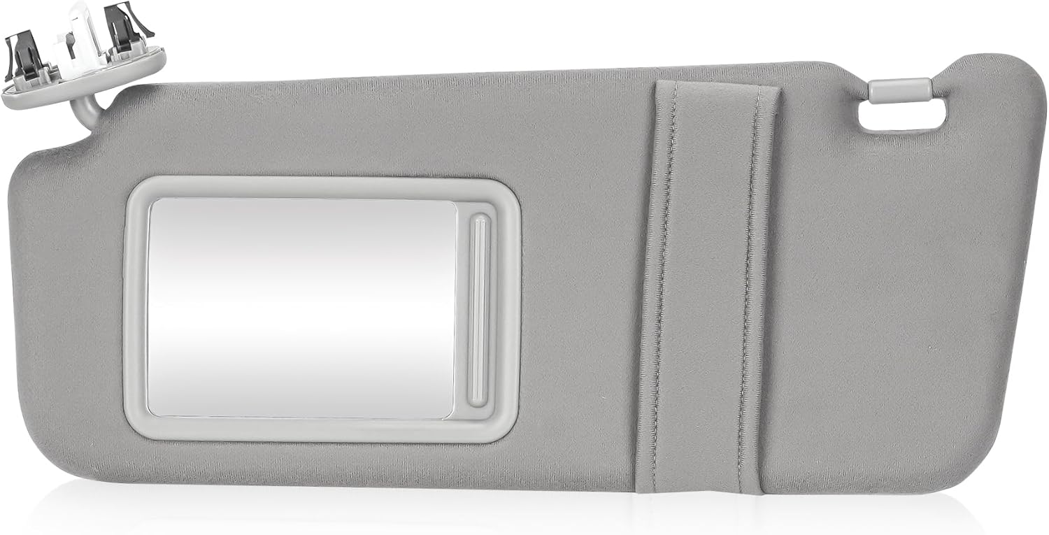 Left Driver Side Sun Visor with Light Fit for Toyota Camry 2007 2008 2009 2010 2011 Gray Replace # 74320-06780-B 74320-33B81-B0