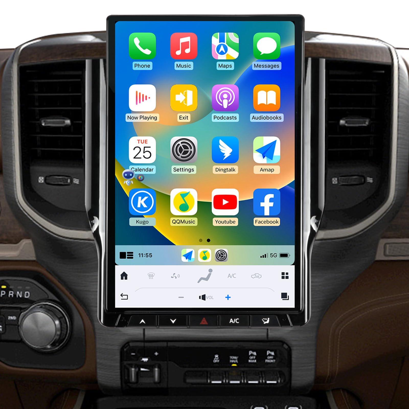 Car Radio for Dodge Ram 1500 2500 3500 2019 2020 2021 2022 2023 2024 Stereo Radio Replacement Upgrade 8Core 8+128G Wireless Carplay Android Auto 14.4