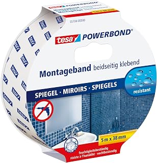 tesa Powerbond MIRROR doppelseitiges Montageband - 5 m x 38 mm