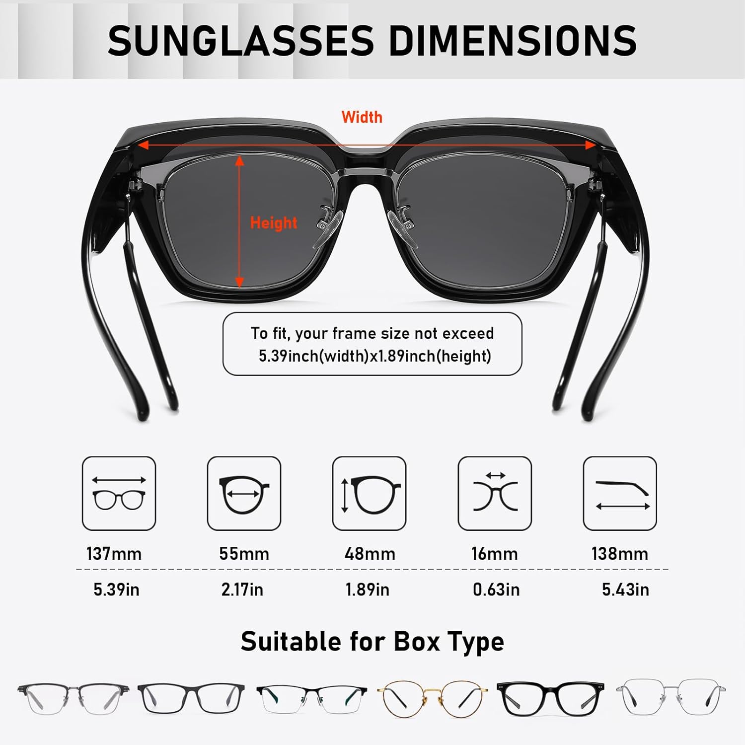 HAOLOTA Polarized Fit Over Glasses Sunglasses for Women Men Trendy Square Wrap Around Shades UV Protection - Image 4