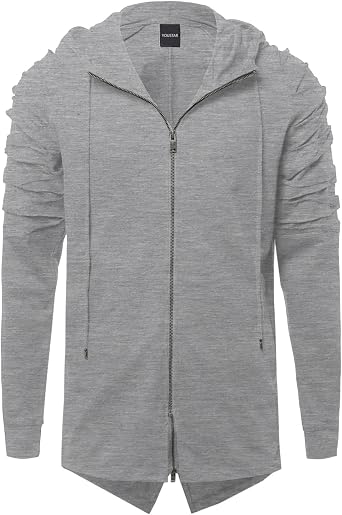 Youstar Mens Oversized Hoodie Jacket with Sleeve Cutouts