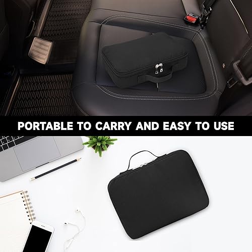 Miniatura 8 de Caja fuerte para pistolas, caja de pistola portátil de viaje, caja de pistola para pistolas con cerradura de llave, cajas fuertes para armas con