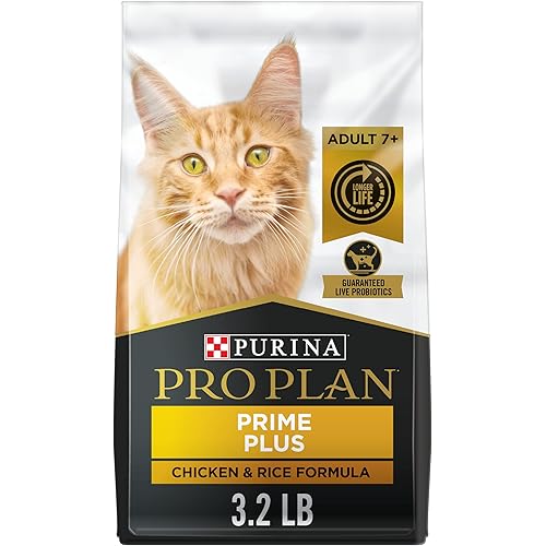 Purina Pro Plan Senior Cat Food With Probiotics for Cats, Chicken and Rice Formula - 3.2 lb. Bag