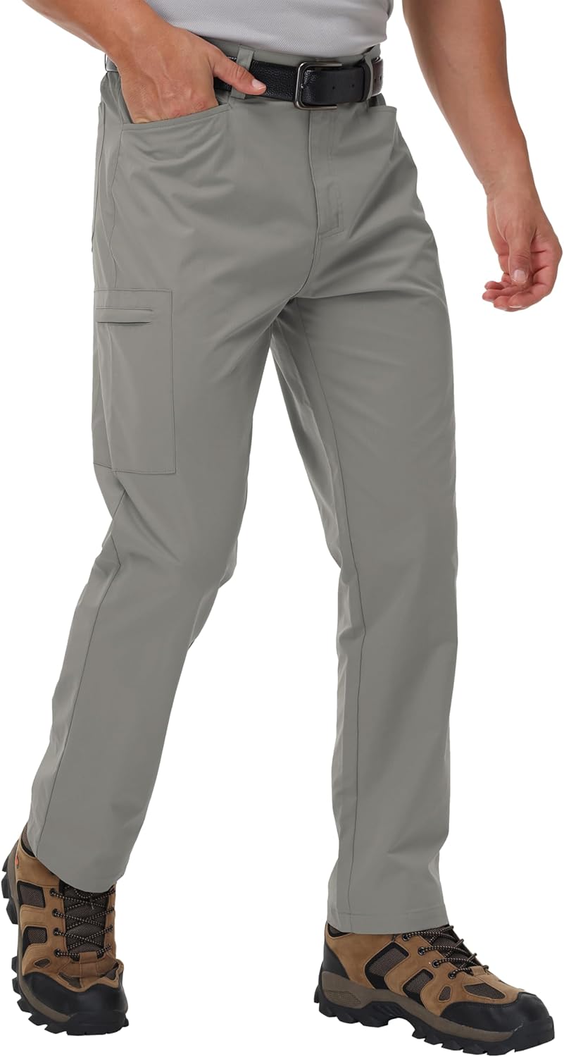 AIRDYNAM Men's Slim Fit Casual Pants Ripstop Lightweight Water Resistant Cargo Utility Work Pant Straight Leg