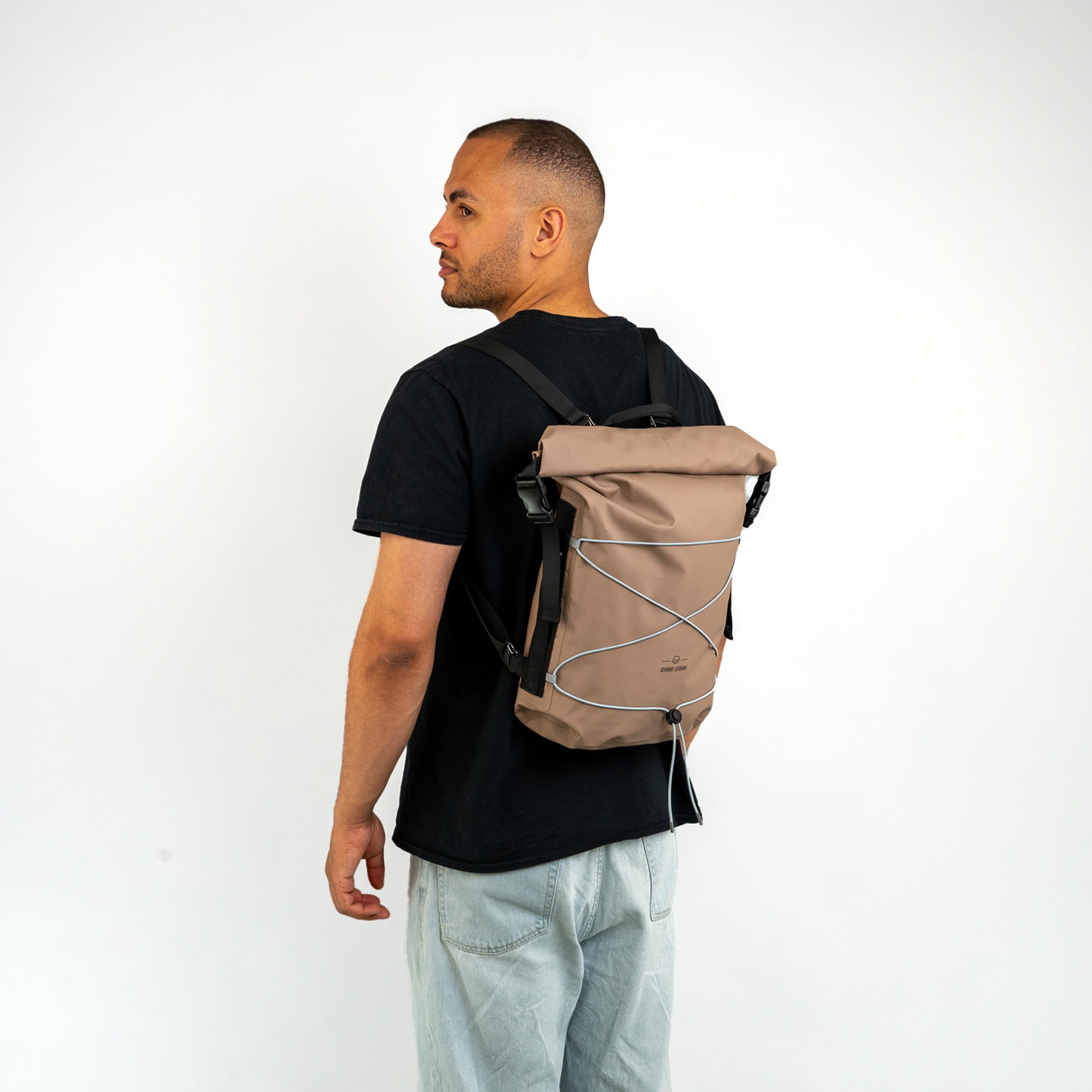 Johnny Urban Sacca Impermeabile Grande Beige - Myles - Sacca Stagna 20L - Zaino Impermeabile per Mare & Spiaggia - Accessori Sport Acquatici, SUP, Canoa, Kayak - Zaino Subacqueo - Waterproof Dry Bag