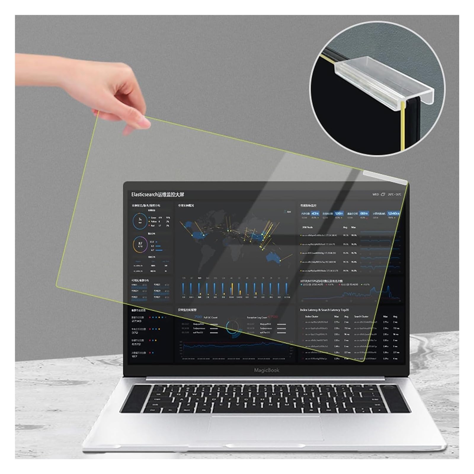 Protezioni per schermo opache per laptop, Schermo giro, 12-17 pollici, pellicola con filtro luce blu(12 inch/W340xH200mm)