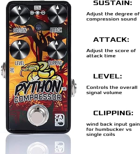 Miniatura 2 de Caline Pedal compresor de guitarra mini serie G G012 Pure analógico efecto de compresión para guitarra eléctrica y bajo True Bypass