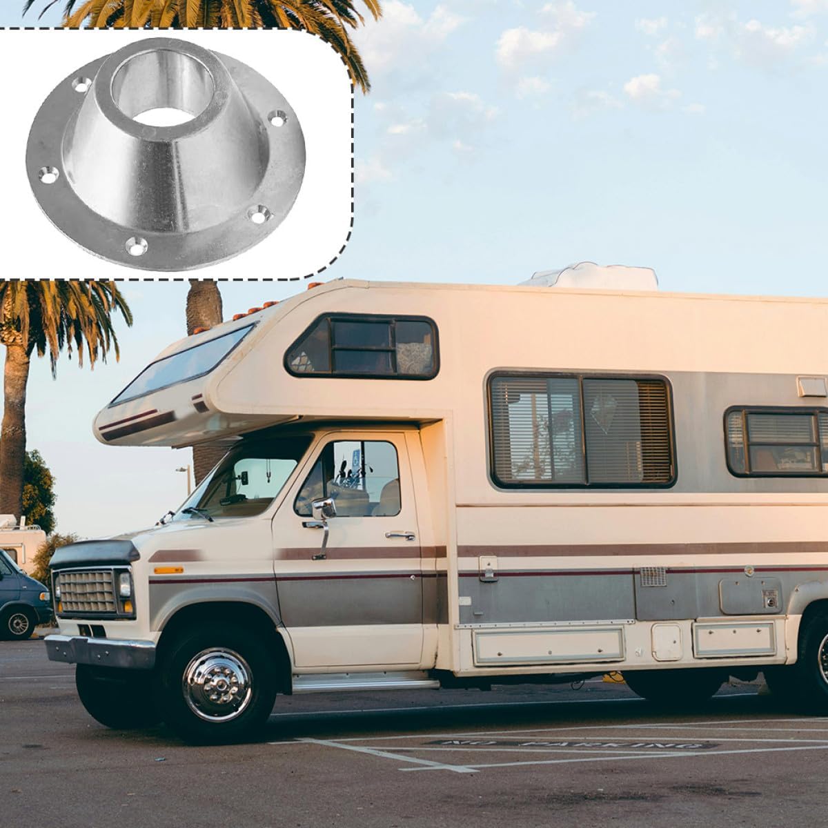 Rv Table Base Mount Pedestal Aluminum Table Base 2Pcs Flush Mount for Rv and Travel Trailer Interior Furniture Parts