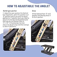 Vista 6 de Reposapiés ajustable con cojín de espuma extraíble, reposapiés debajo del escritorio con cuentas de masaje para automóvil, hogar, taburete