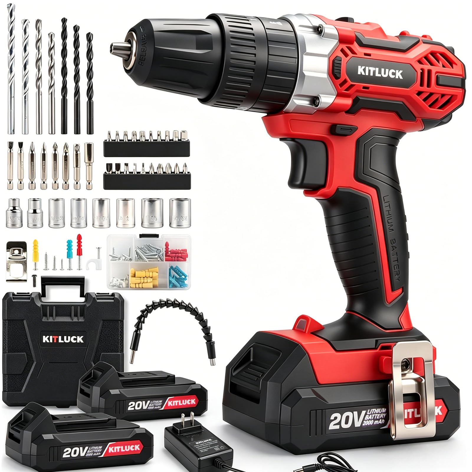 KITLUCK 20V Cordless Drill