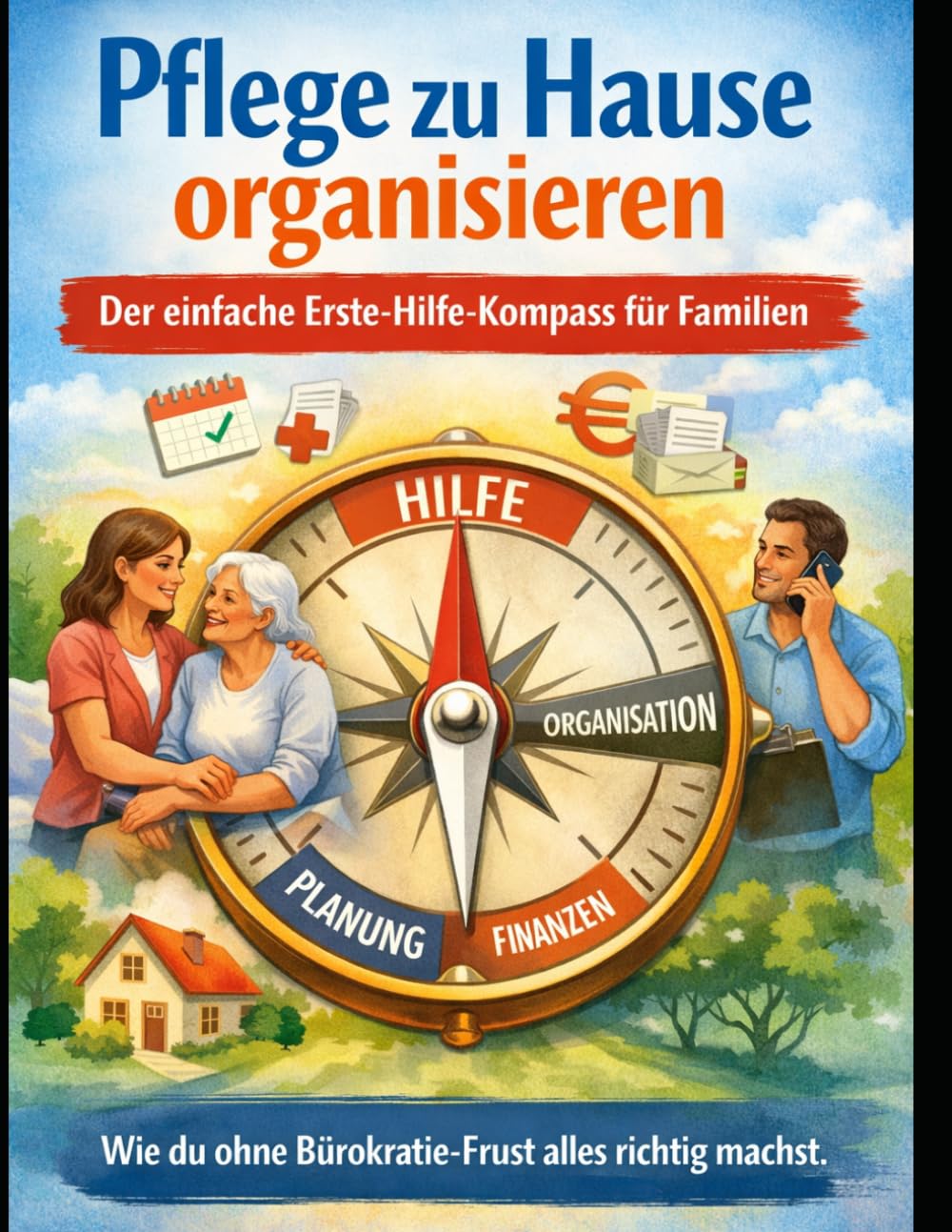Pflege zu Hause organisieren: Der einfache Erste-Hilfe-Kompass für Familien. Wie du ohne Bürokratie-Frust alles richtig machst. (Pflege-Dschungel besiegen – Ratgeber für Angehörige)