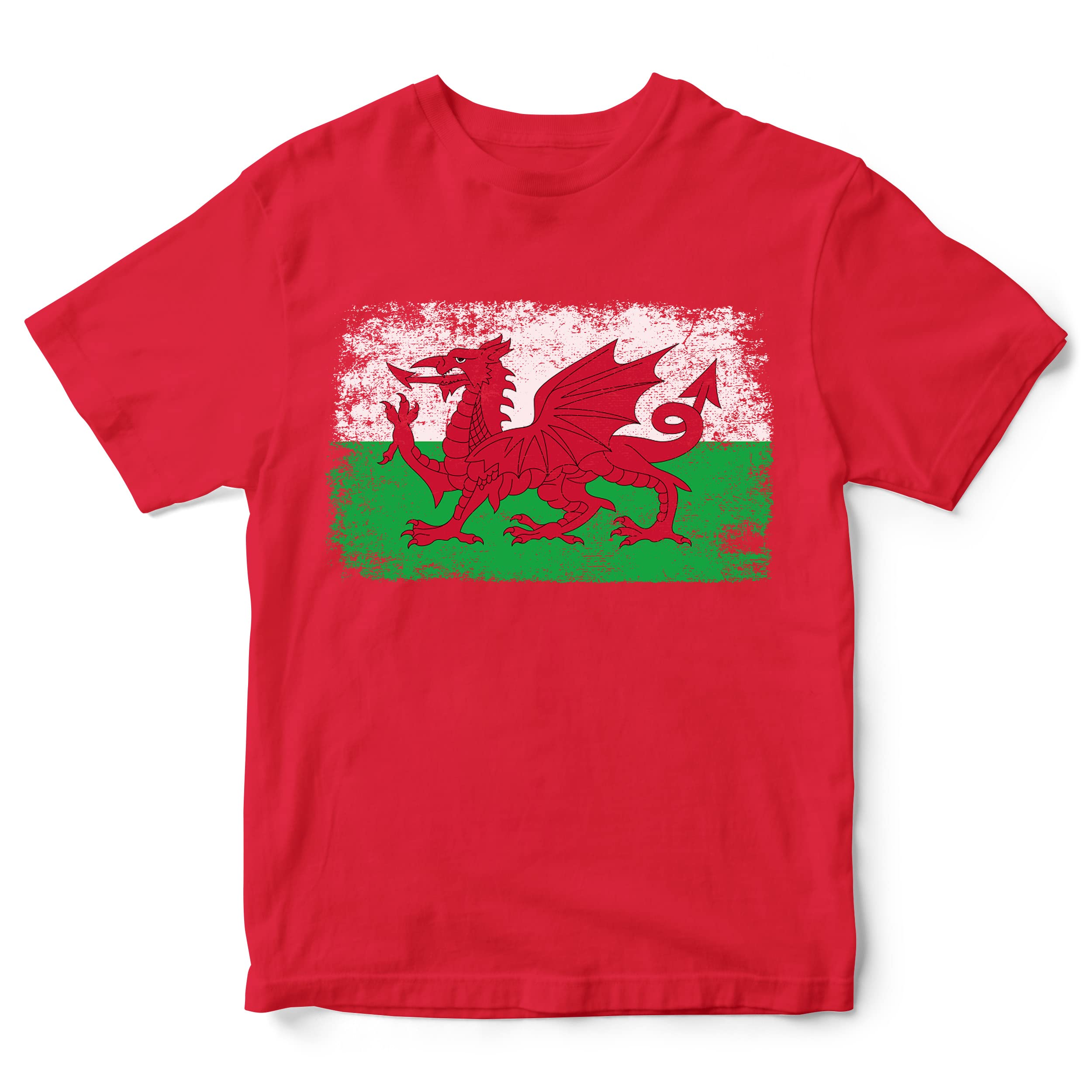 Purple Print House Wales Rugby Flag T Shirt for Kids, Cymru Boys Gifts for Rugby Fan, Welsh Unisex Childrens Tshirts, 5-6 Years, Red โ image 1