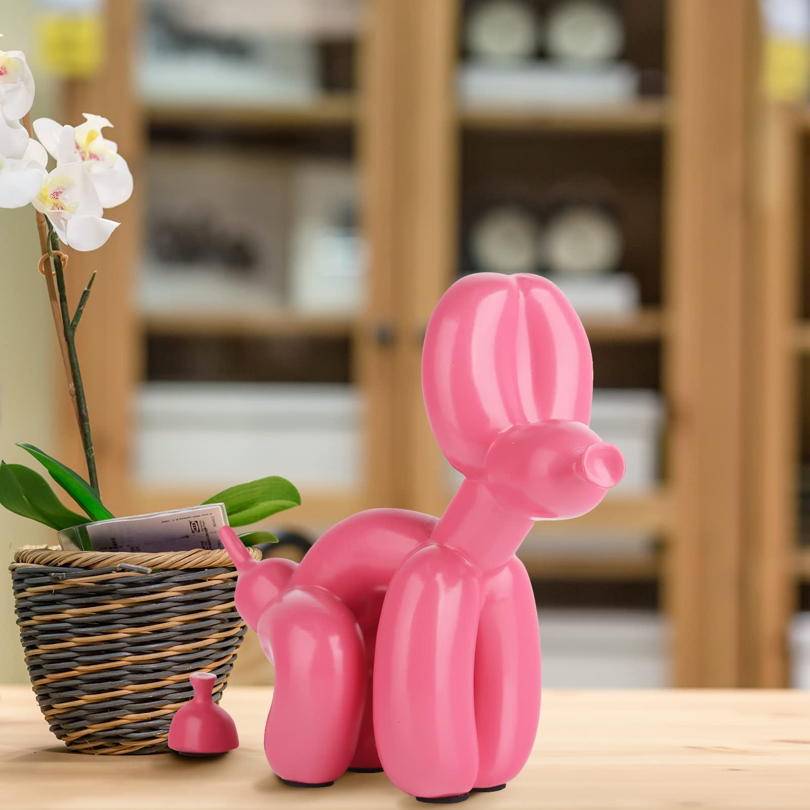 Amazon.co.jp: うんちバルーン犬の像樹脂彫刻家の装飾モダンなデスク